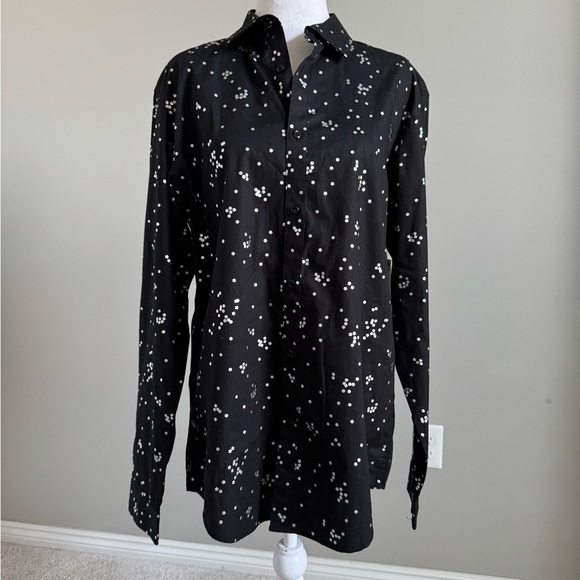 INC International Concepts Black and Silver Casual Button Down Shirt - Picture 1 of 9
